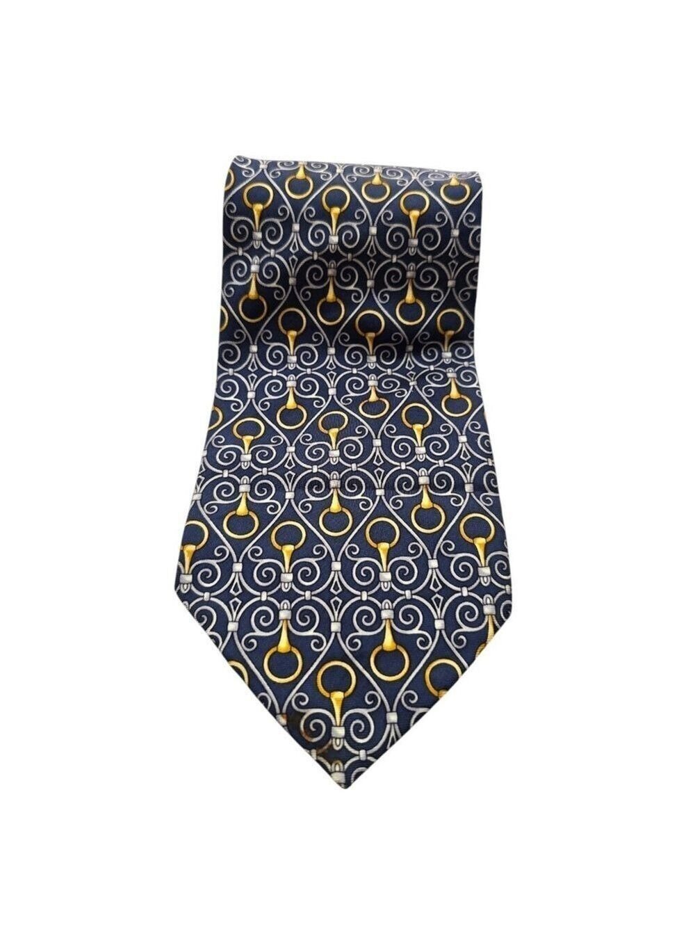 Paolo Gucci Vintage Hand Finished Italian Silk Horsebit Tie
